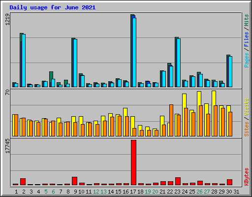 Daily usage for June 2021
