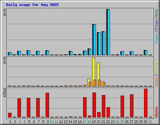 Daily usage for May 2025