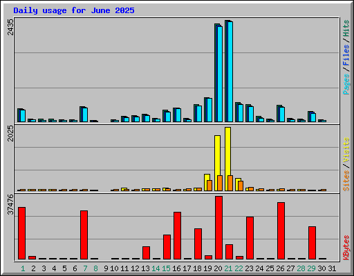 Daily usage for June 2025