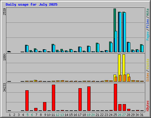 Daily usage for July 2025