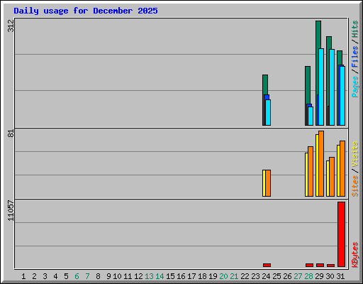 Daily usage for December 2025