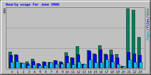 Hourly usage for June 2006