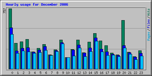 Hourly usage for December 2006