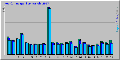 Hourly usage for March 2007