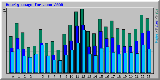 Hourly usage for June 2009