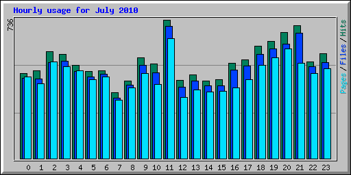 Hourly usage for July 2010