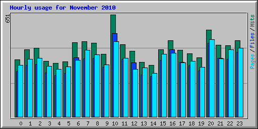 Hourly usage for November 2010