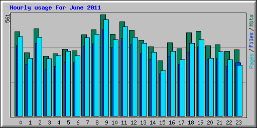 Hourly usage for June 2011