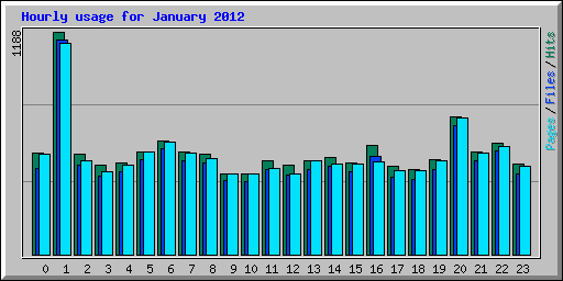 Hourly usage for January 2012