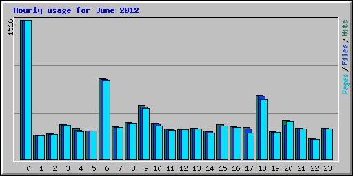 Hourly usage for June 2012