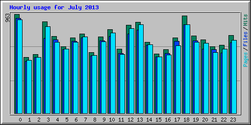 Hourly usage for July 2013