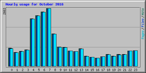 Hourly usage for October 2016
