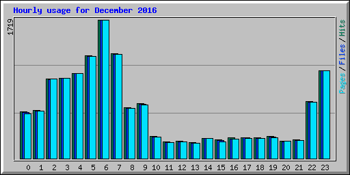 Hourly usage for December 2016