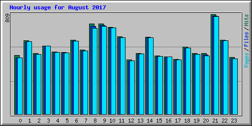 Hourly usage for August 2017