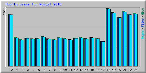 Hourly usage for August 2018
