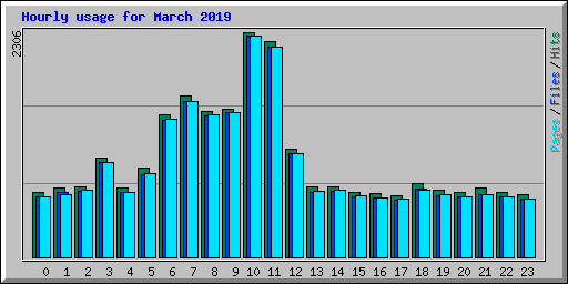 Hourly usage for March 2019