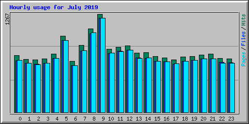 Hourly usage for July 2019