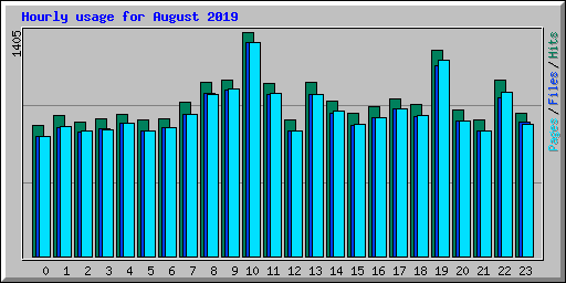 Hourly usage for August 2019