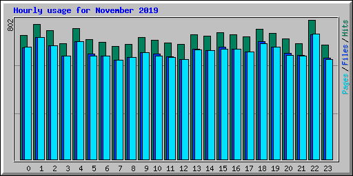 Hourly usage for November 2019