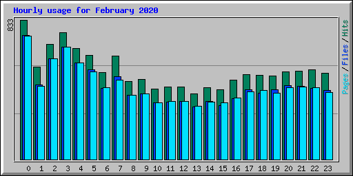 Hourly usage for February 2020