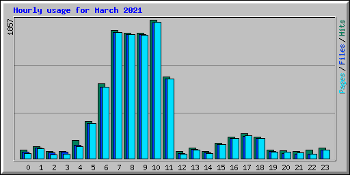 Hourly usage for March 2021