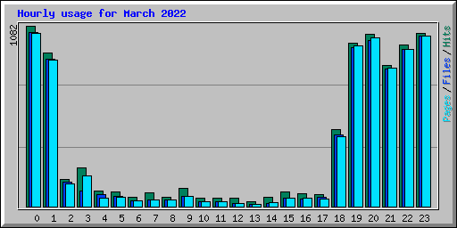 Hourly usage for March 2022