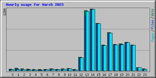 Hourly usage for March 2023