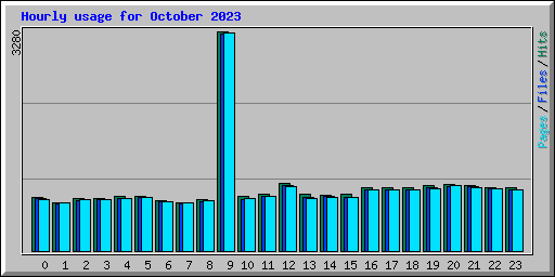 Hourly usage for October 2023