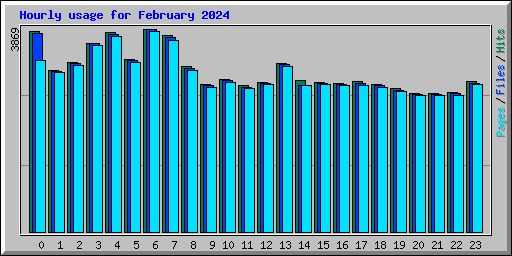 Hourly usage for February 2024