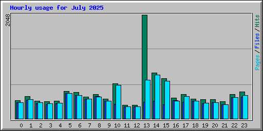 Hourly usage for July 2025